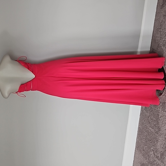 Cache dark pink high-low flowy elegant long dress-0 - Picture 4 of 9